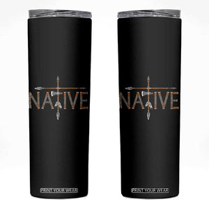 Western Style Tribal Feather Skinny Tumbler Vintage Boho Graphic