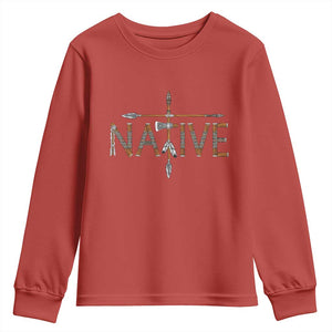 Western Style Tribal Feather Youth Sweatshirt Vintage Boho Graphic