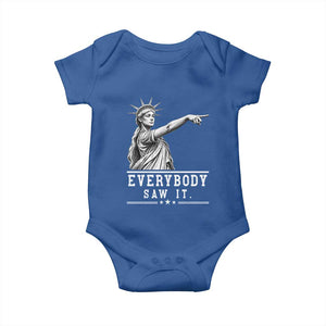 Liberty Has Spoken Everybody Saw It Baby Onesie Funny Pointing Statue Basketball Parody TS12 Royal Blue Print Your Wear