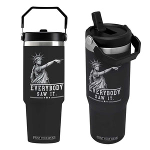 Liberty Has Spoken Everybody Saw It Flip Straw Tumbler Funny Pointing Statue Basketball Parody TS12 One Size: 30 oz Black Print Your Wear