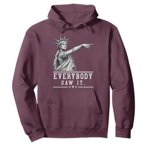 Liberty Has Spoken Everybody Saw It Hoodie Funny Pointing Statue Basketball Parody TS12 Maroon Print Your Wear