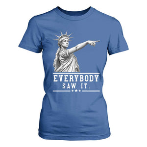 Liberty Has Spoken Everybody Saw It T Shirt For Women Funny Pointing Statue Basketball Parody TS12 Royal Blue Print Your Wear