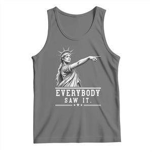 Liberty Has Spoken Everybody Saw It Tank Top Funny Pointing Statue Basketball Parody TS12 Black Heather Print Your Wear