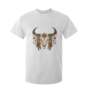 Vintage Southwestern Cow Skull T Shirt For Kid Boho Feather Western Graphic
