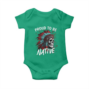Proud To Be Native Baby Onesie Native American Skull Headdress Graphic