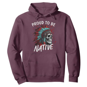 Proud To Be Native Hoodie Native American Skull Headdress Graphic