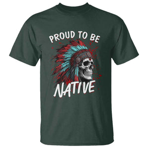 Proud To Be Native T Shirt Native American Skull Headdress Graphic