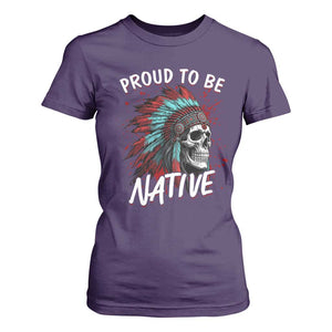 Proud To Be Native T Shirt For Women Native American Skull Headdress Graphic