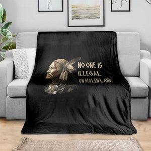 Indigenous Peoples Day Gift Throw Blanket No One Is Illegal On Stolen Land