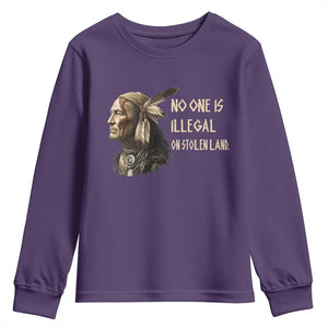 Indigenous Peoples Day Gift Youth Sweatshirt No One Is Illegal On Stolen Land