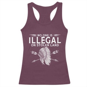 Honor Indigenous Peoples Racerback Tank Top No One Is Illegal On Stolen Land