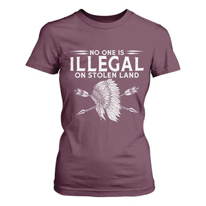 Honor Indigenous Peoples T Shirt For Women No One Is Illegal On Stolen Land