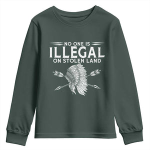 Honor Indigenous Peoples Youth Sweatshirt No One Is Illegal On Stolen Land