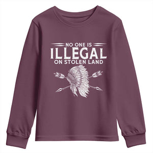 Honor Indigenous Peoples Youth Sweatshirt No One Is Illegal On Stolen Land