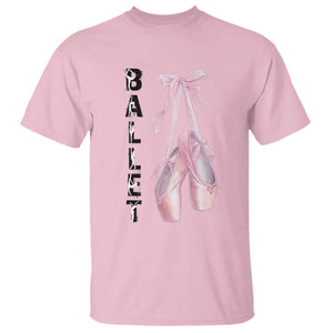 Ballerina Pointe Shoes T Shirt Gift For Cute Ballet Girl TS12 Light Pink Print Your Wear