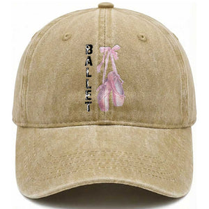 Ballerina Pointe Shoes Washed Cotton Baseball Cap Gift For Cute Ballet Girl TS12 Print Your Wear