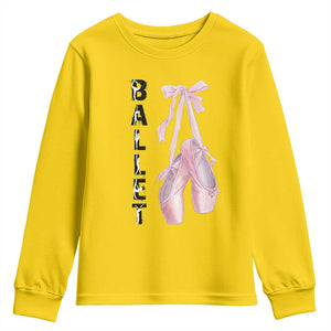 Ballerina Pointe Shoes Youth Sweatshirt Gift For Cute Ballet Girl TS12 Daisy Print Your Wear