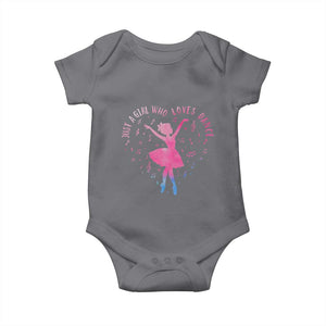 Just A Girl Who Loves Dance Baby Onesie Gift For Cute Ballet Girl TS12 Charcoal Print Your Wear