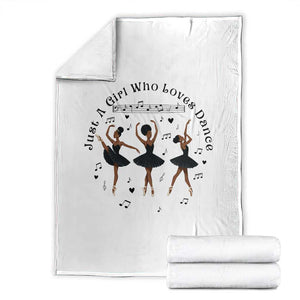 African American Ballet Dancer Throw Blanket Just A Girl Who Loves Dance TS12 White Print Your Wear
