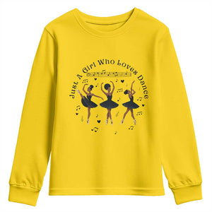 African American Ballet Dancer Youth Sweatshirt Just A Girl Who Loves Dance TS12 Daisy Print Your Wear