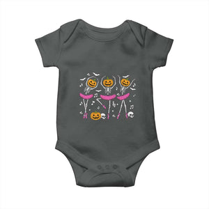 Ballet Skeleton Dance Baby Onesie Funny Halloween Gift TS12 Dark Heather Print Your Wear