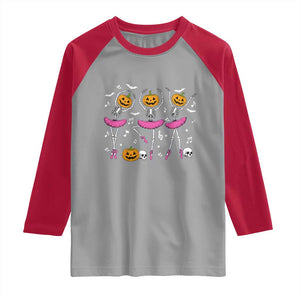Ballet Skeleton Dance Raglan Shirt Funny Halloween Gift TS12 Sport Gray Red Print Your Wear
