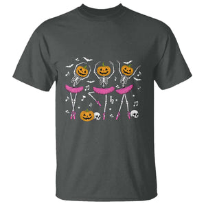 Ballet Skeleton Dance T Shirt Funny Halloween Gift TS12 Dark Heather Print Your Wear