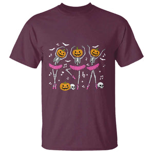 Ballet Skeleton Dance T Shirt Funny Halloween Gift TS12 Maroon Print Your Wear