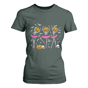 Ballet Skeleton Dance T Shirt For Women Funny Halloween Gift TS12 Dark Forest Green Print Your Wear