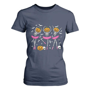 Ballet Skeleton Dance T Shirt For Women Funny Halloween Gift TS12 Navy Print Your Wear