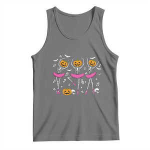 Ballet Skeleton Dance Tank Top Funny Halloween Gift TS12 Black Heather Print Your Wear
