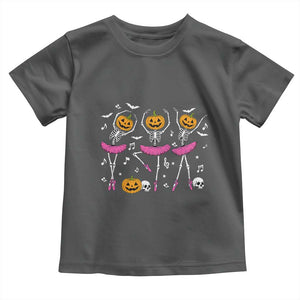 Ballet Skeleton Dance Toddler T Shirt Funny Halloween Gift TS12 Dark Heather Print Your Wear