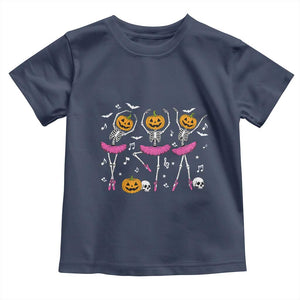 Ballet Skeleton Dance Toddler T Shirt Funny Halloween Gift TS12 Navy Print Your Wear