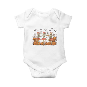 Funny Halloween Skeleton Dance Baby Onesie Gift For Ballet Lover TS12 White Print Your Wear