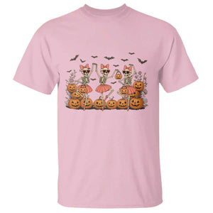 Funny Halloween Skeleton Dance T Shirt Gift For Ballet Lover TS12 Light Pink Print Your Wear