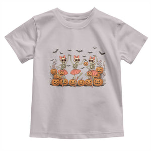 Funny Halloween Skeleton Dance Toddler T Shirt Gift For Ballet Lover TS12 Ice Gray Print Your Wear