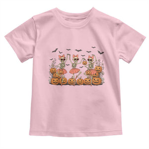 Funny Halloween Skeleton Dance Toddler T Shirt Gift For Ballet Lover TS12 Light Pink Print Your Wear