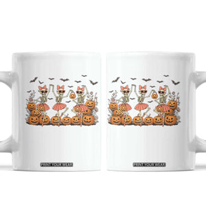 Funny Halloween Skeleton Dance Coffee Mug Gift For Ballet Lover TS12 White Print Your Wear