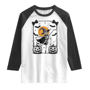 Funny Skeleton Witches Dance Ballet Raglan Shirt Halloween Gift TS12 White Black Print Your Wear