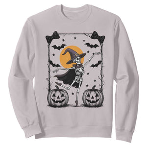 Funny Skeleton Witches Dance Ballet Sweatshirt Halloween Gift TS12 Ice Gray Print Your Wear
