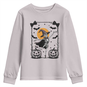 Funny Skeleton Witches Dance Ballet Youth Sweatshirt Halloween Gift TS12 Ice Gray Print Your Wear