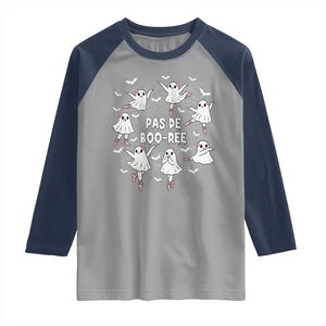Halloween Ballet Ghost Raglan Shirt Pas De Boo Ree Gift TS12 Sport Gray Navy Print Your Wear