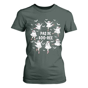 Halloween Ballet Ghost T Shirt For Women Pas De Boo Ree Gift TS12 Dark Forest Green Print Your Wear