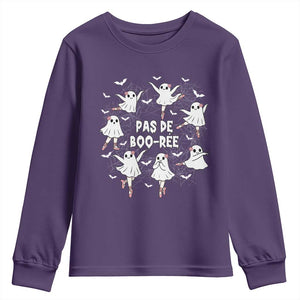 Halloween Ballet Ghost Youth Sweatshirt Pas De Boo Ree Gift TS12 Purple Print Your Wear