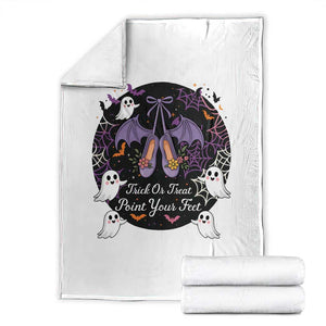 Trick Or Treat Point Your Feet Throw Blanket Funny Halloween Ballet Gift TS12 White Print Your Wear