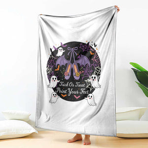 Trick Or Treat Point Your Feet Throw Blanket Funny Halloween Ballet Gift TS12 Print Your Wear