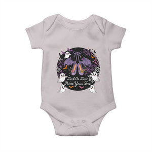 Trick Or Treat Point Your Feet Baby Onesie Funny Halloween Ballet Gift TS12 Ice Gray Print Your Wear