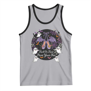 Trick Or Treat Point Your Feet Tank Top Funny Halloween Ballet Gift TS12 Athletic Heather Black Print Your Wear