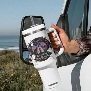 Trick Or Treat Point Your Feet Tumbler With Handle Funny Halloween Ballet Gift TS12 Print Your Wear