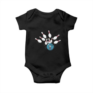 Funny Sport Bowler Gift Baby Onesie Bowling Ball Chasing Pins TS12 Black Print Your Wear